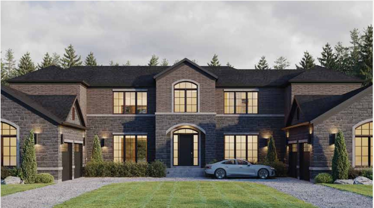 Stone and brick Epsom country estate with a three-car garage